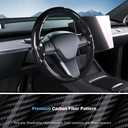 Steering Wheel Cover for Tesla Model 3 Highland(2024-Present)/ Model Y Juniper(2025-Present),Anti-Slip,Comfortable Grip,Breathable,Customized for Tesla Model 3/Y Accessories,Bright White