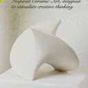 UPWOIGH Large White Ceramic Inspired Art, 9.45x8.6x9.45 in Handmade Premium Personalized Ceramic Balancing Sculpture for Living Room,Table Dcor,1Pack