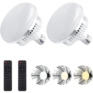 Skytex 2Pack 135W Photography Light Bulb Dimmable Tricolor LED Bulbs 2700-6400K Colour Temperatures Softbox Bulb in E27 Socket for Photography Photo Video Studio Lighting
