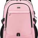 DUSLANG 17 Inch Laptop Backpack for Travel Water Resistant College Backpack for Women Laptop Bag with USB Charging Port,Pink A