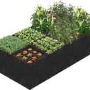 58 Gallon Fabric Raised Garden Bed, 4x1x1ft Large Garden Grow Bag Outdoor 8 Grids Planter Box Felt Planting Container for Growing Tomatoes Potatoes Plants Flowers, Black(1, Medium)