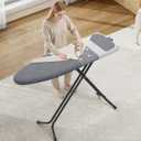 Compact Ironing Board Full Size, Iron Board Table Stand Foldable | Iron and Ironing Board Set Standard Size 43x13, High Speed Zone, Silicone Iron Rest, Space Saving Hook to Home Dorm Apartment