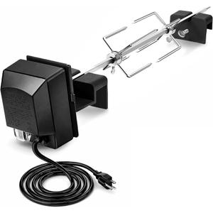 Rotisserie Accessory Attachment Compatible with Kamado Joe Classic Joe Grills, Large Big Green Egg Grills and Other 18-inch Round Charcoal Grills, Perfect for Whole Chicken, Roasts, BBQ