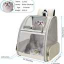 Texsens Pet Backpack Carrier for Small Cats Dogs | Ventilated Design, Safety Straps, Buckle Support, Collapsible | Designed for Travel, Hiking & Outdoor Use (Creamy White)