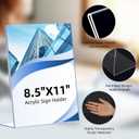 DECOHOBO 12 Pack Acrylic Sign Holder 8.5 x 11, Clear Plastic Display Stands for Tabletop, L-Shape Acrylic Stands for Flyers, Documents, Office, Restaurants, Vertical Sign Holder 8.5x11 for Desktop