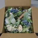 SEMONONIA 7 Inch Bridesmaid Bouquet Flowers - Artificial Bouquet for Bridesmaid Wedding Rustic Small Floral Centerpiece for Marriage Proposal Party Anniversary Dining Table Decor - Green & Dusty Blue 4 packs