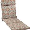 Arden Outdoor Chaise Cushion, 21 in x 72 in, Weather-Proof, Rain-Proof, Fade Resistant Patio Cushion for Chaise Lounger Global Vintage Medallion