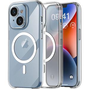 AICase Crystal Clear iPhone 14 Plus Magnetic Case Compatible with MagSafe[Not Yellowing] Transparent Slim Shockproof Protective Phone 14 Plus Case 6.7 inch 2022