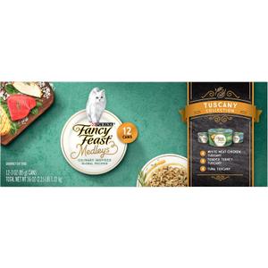 Purina Fancy Feast Medleys 12 Ct. Tuscany Wet Cat Food Variety Pack - (12) 3 oz. Cans - (2 Packs of 12) 3 oz. Cans BB 5/2028