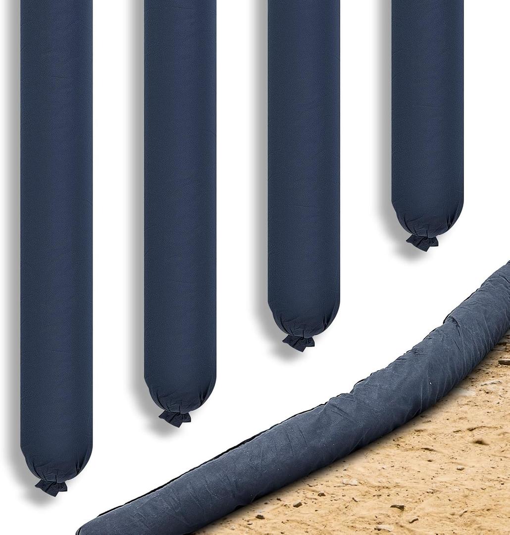 2 Pcs Sediment Filter Erosion Control Blanket Silt Fence Sock with Stuffers Drain Stormwater Sediment Filter for Erosion Control and Storm Drain Protection(Black)