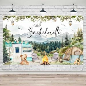 Lofaris Camp Bachelorette Party Banner Bachelorette Decorations for Adults Wedding Bridal Shower Backdrop Bachelorette Weekend in The Woods Lake Party Decorations Supplies set of 2