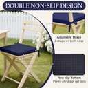Outdoor Chair Cushions for Patio Furniture, 18.5X16X2” Patio Chair Cushions Set of 6, Waterproof Square Outdoor Seat Cushions with Non-Slip Bottom & Ties, Fade Resistant Chair Pads, Navy, 18.5x16x2 Inch | 6 Pack