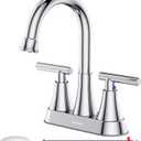 Bathroom Faucets for Sink 3 Hole, Hurran 4 inch Chrome Bathroom Sink Faucet with Pop-up Drain and Supply Hoses, Stainless Steel Lead-Free 2-Handle Centerset Utility Faucet for Sink Vanity RV