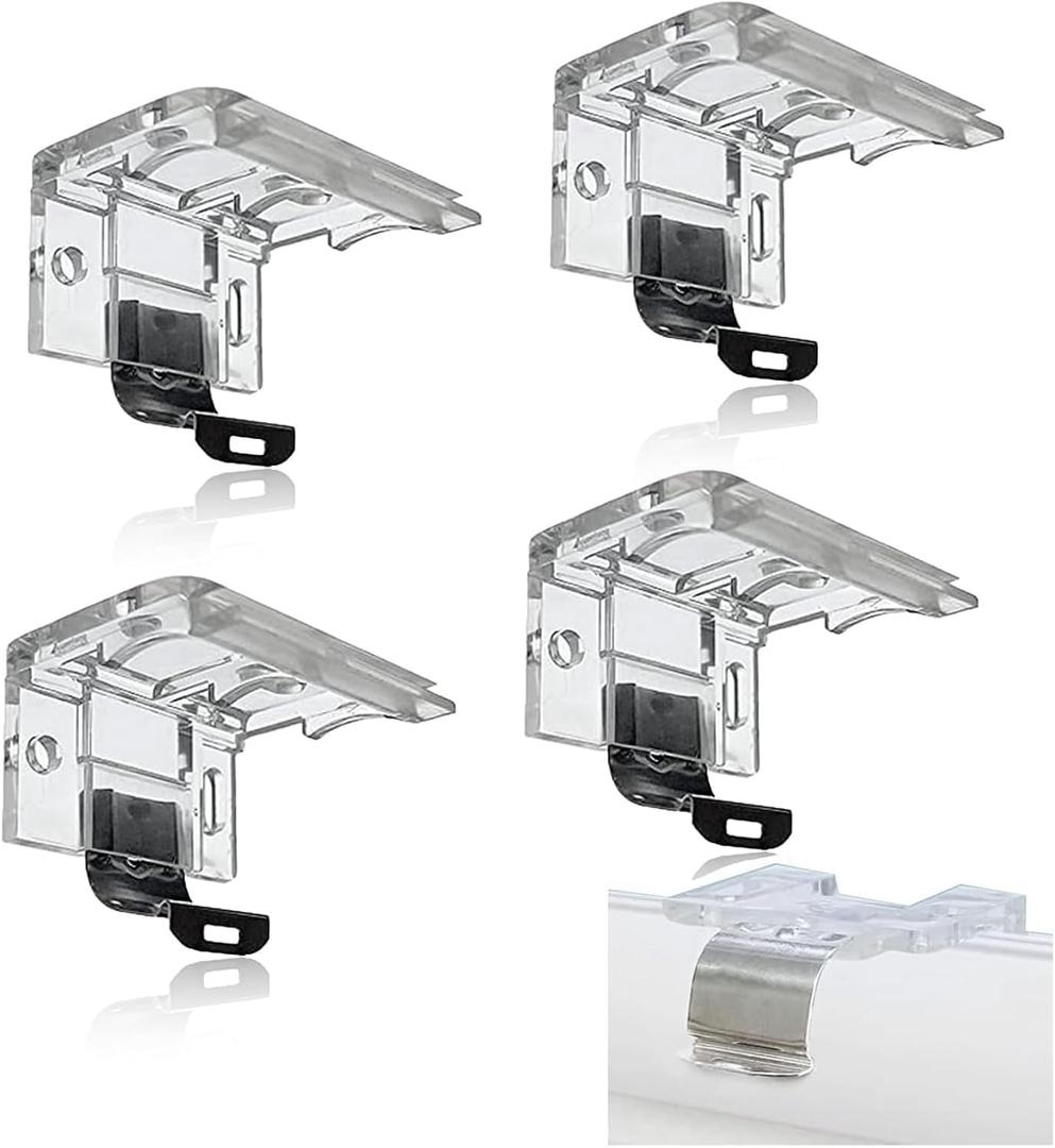 4 PCS Replacement Brackets for Cordless Blinds Metal Clip Mounting Bracket 1" (25mm) PVC Honeycomb Pleated Shades Window Shade Holder Hardware Plastic Headrail Easy Installation