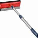 Squeegee for Window Cleaning with Long Handle, 2-in-1 Window Squeege for Home, Car Windshield, Mirror, Glass Cleaning with Extension Pole 18"-30"