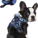BUMBIN Dog Harness for Large Dogs, No Pull Adjustable No Choke Pet Vest with Dog Leash Fit Smart Reflective Pet Walking Harness for Training Easy Control Soft Handle Blue Camo L