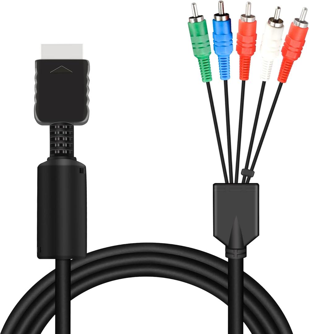 6Ft Component HD AV Cable for PS2/PS3/PS3 Slim, HDTV-EDTV (High Definition 480p) Compatible with PS2/PS3/PS3 Slim 5-Wire