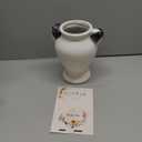 Ceramic Rustic Flower Vase with Handles, 8.46 Inch Tall Vintage Pottery Home Decor, Farmhouse Terracotta Vase for Living Room, Table, Shelf, Mantel Decoration, Farmhouse- Off-White