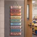 Qunclay Wooden Motivational Classroom Signs Colorful Wooden Classroom Educational Poster Wall Decor for Back to School Elementary Preschool Kindergarten Decorations Teacher Supplies