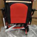 Medorol Transport Chair with Telescopic Handle, Portable Folding Travel Transfer Wheel Chairs for Seniors, 18"-Adjustable Angle, Red