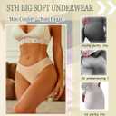 Sth Big Cheeky Underwear for Women Lace No Show Bikini Soft Breathe Seamless Panties Ladies Sexy Hipster Set 6 Pack (Large)