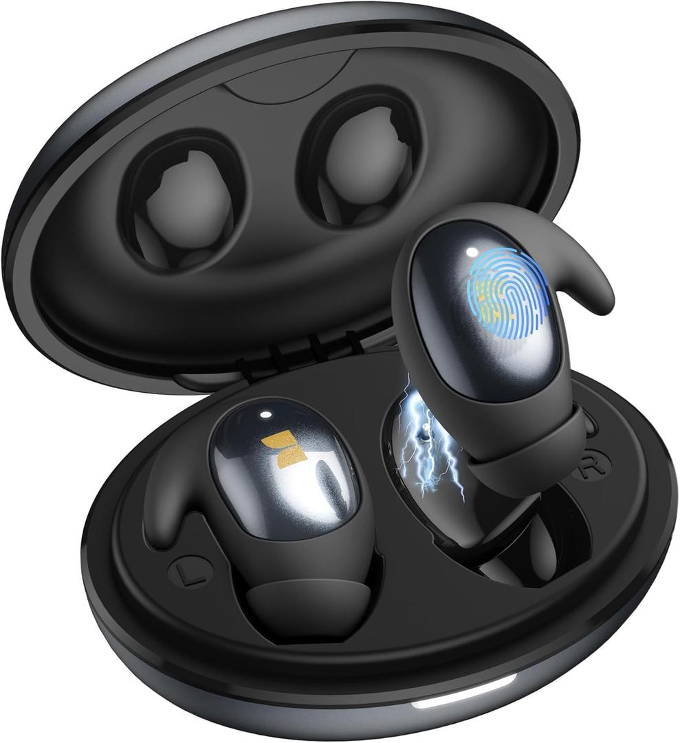Monster Sleep Ear100 Ear Buds, Sleep Headphones with Stereo Sound, Design for Side Sleeper, 32H Playtime, Bluetooth 6.0, ENC Noise Cancelling, IPX6 Waterproof Mini Earbuds, Black