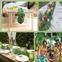 AerWo 4Pcs Artificial Palm Leaves Table Runners 72 Inch, Tropical Palm Leaves Table Runner Faux Leaf Table Cloth for Wedding Hawaiian Luau Jungle Summer Party Tropical Baby Shower Table Decorations