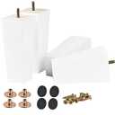 Btowin 8 inch Solid Wood Furniture Legs, 4Pcs Mid-Century Modern Wooden Pyramid Replacement Feet with Threaded 5/16'' Hanger Bolts & Mounting Plate & Screws for Sofa Couch Chair Recliner