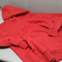 onlypuff Women Hoodies Casual Pullover Long Sleeve Sweatshirt Kangaroo Pocket Drop Shoulder Sweater (Small, Red)