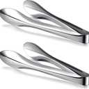 2 Pack Polished Stainless Steel Serving Tongs 9 Inch Metal Food Silver Tong for Buffet Salad BBQ Grilling Heavy Duty Kitchen Utensils for Cooking Catering Wedding Party