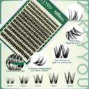 KEYYOU Flaunt Lash Clusters Flora Eyelash Clusters D Curl Cluster Eyelash Extensions 8-18mix False Eyelashes 144pcs Classic Wispy Natural Lash Cluster with SpikesF01