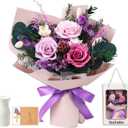 Preserved Flowers Bouquet, Real Eternal Flowers, Gifts For Women, Birthday Gifts For Mom Friends Her Girlfriend Sister, Valentine (Pastel Lilac)