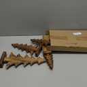 4 Pcs Gold Wooden Christmas Tree Rustic Table Top Christmas Decorations Farmhouse Vintage Xmas Trees Figurine Handmade Tabletop Centerpiece Decorations for Home Office Desk(Pine Style)