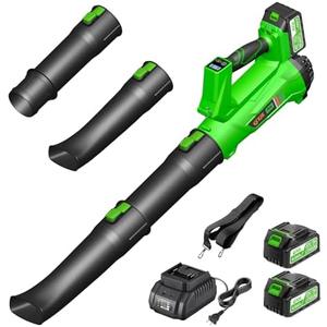 Cordless Leaf Blower with Battery and Charger, 540 CFM/170 MPH Leaf Blower Cordless, 2 X 6.0Ah Electric Lawn Blower, Lightweight Battery Powered Leaf Blowers for Patio Lawn Care Outdoor Cleaning 2024