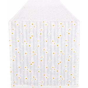 2 x White Floral Cotton Table Runner Boho Table Decor (12”x72”)