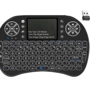 2.4GHz Backlit Mini Keyboard Touchpad Mouse, Mini Wireless Keyboard with Touchpad and Multimedia Keys for Android TV Box Smart TV HTPC PS3 Smart Phone Tablet Mac Linux Windows OS 