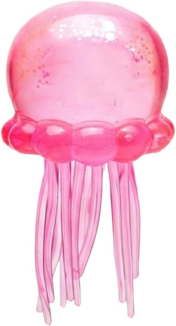 Jellyfish Squishy, Jelly Fish Squeeze Stress Ball, Fidget Malt Sugar Ball, Jellyfish Design Squeeze Slow Rise Balls for Party Favors Birthday Gift (Pink)
