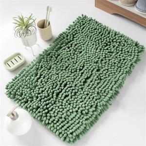 Reyox Absorbent Chenille Bathroom Rugs, Plush Thick Bath Mat for Tub Floor Shower, Soft Home Decor Rug Non Slip, Green, 19.6"x31.5" (1'8" x 2'8" (Rectangular))