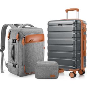 Luggage Sets 3 Piece, 20 Inch Hardshell Carry On Luggage 22x14x9 Airline Approved, Suitcase with TSA Locks & YKK Zippers, Carry On Suitcase with Wheels for Men & Women Travel
