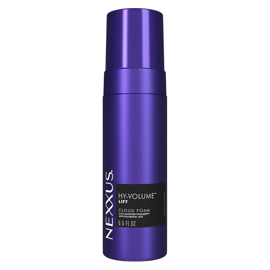 Nexxus Hy-Volume Cloud Foam Hair Foam for Lift and Volume For Flat & Limp Hair Hair Styling Foam Powered by Magnitube Volumizer Technology with Hyaluronic Acid 5.5 fl oz