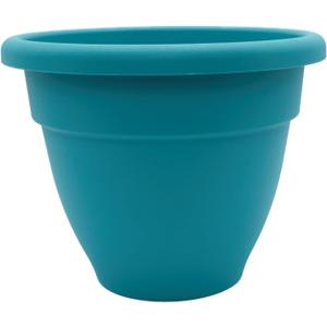 The HC Companies Caribbean Planter Pot - Outdoor & Indoor Plant Pot with Drainage Hole & Plug - Rolled Rim Plastic Pots for Plants & Flowers - Decorative Plant Pot (20" Dusty Teal, Pack of 1)