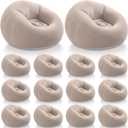 Realspring Inflatable Bean Bag Chairs Outdoor Blow up Camping Chairs Inflatable Lazy Sofa Folding Portable Bean Bag Loungers Couch for Movie Night (Coffee, 12 Pcs)