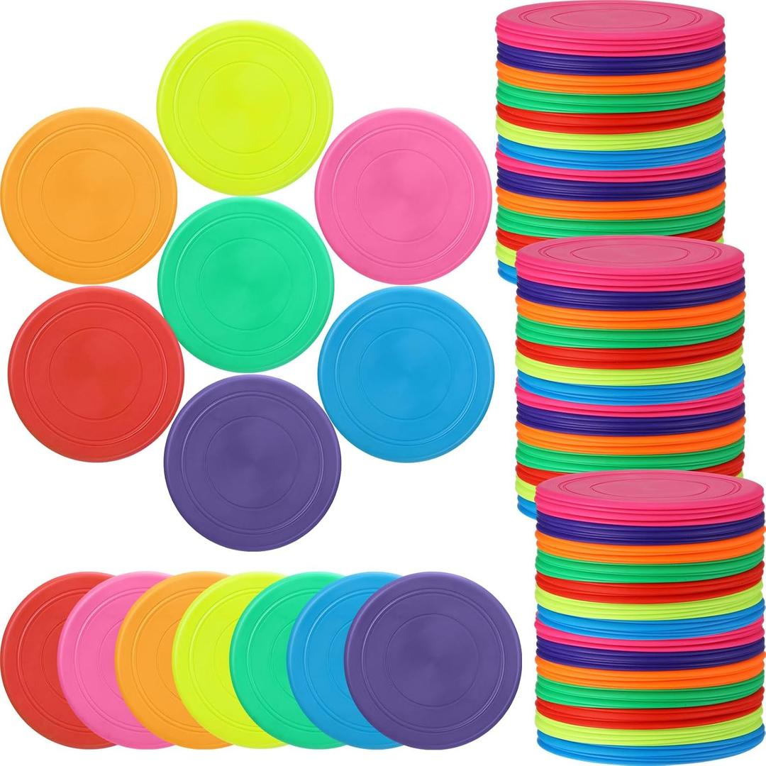 Vinsot 175 Pcs Flying Discs Bulk –7 Inch Flying Discs for Kids Dogs Outdoor Game Toy Kindergarten Teaching Soft Rubber Flyer Disc for Children Adults Sports Party Favors, 7 Colors
