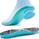 OrthoComfoot Comfortable Cushion Sneaker Insoles Men Women: Plantar Fasciitis Relief Arch Support Running Sports Inserts, Orthotics Gel Shock Absorbing for Walking All Day, Size 6 Men/8 Women (Black)