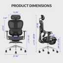 PatioMage Ergonomic Office Chair with Footrest, Big and Tall Desk Chair with Adjustable Lumbar Support, Seat Depth & 3D Armrests, High Back Mesh Computer Chair for Home Office, Black, X-Large