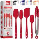Kaluns Silicone Spatula Set, 4 Rubber Spatulas 600F Heat Resistant, Nonstick Seamless Design with Stainless Steel Core, Dishwasher Safe, BPA free, Bonus Tongs Included