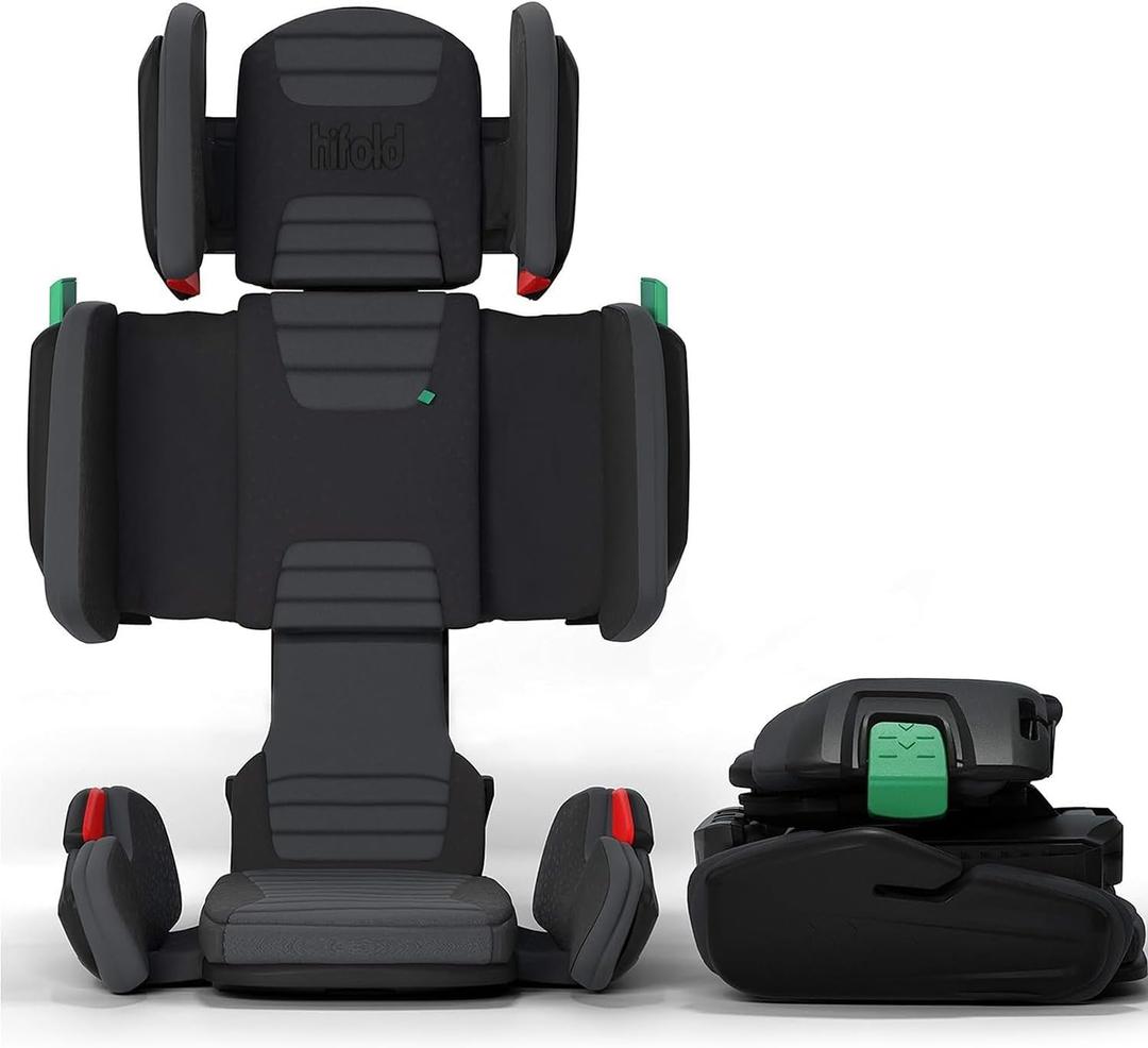 Mifold Hifold Adjustable Kids High Back Booster Car Seat with Strap Slate Grey