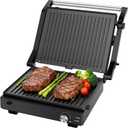 Electric Indoor Grill, 14'', Panini Press Grill, 1600W, Black