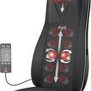 Shiatsu Neck & Back Massager for Chair, Deep Tissue Kneading Chair Pad, Black