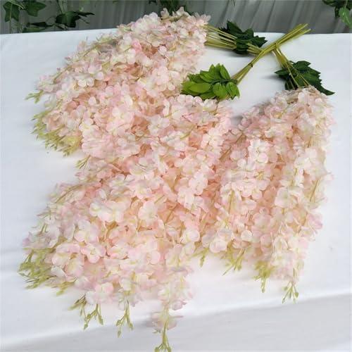 Artificial Flowers, 42.5'' Wisteria Flower Wedding Arch Rattan Faux Flowers Fake Flowers Plants Dining Table Centerpieces for Kitchen Party Decor Birthday Valentines Day Gifts for Her, PK1